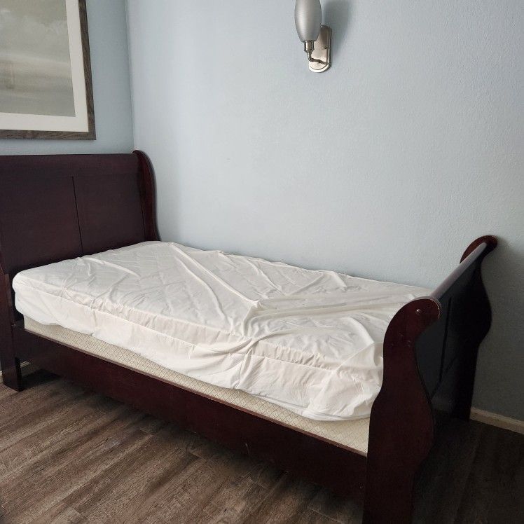 Twin Bed Frame + Mattress & Dresser