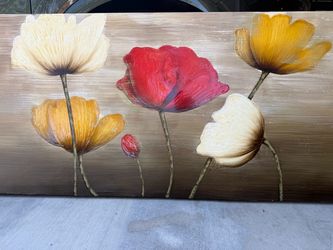 Floral Poppy Wall Art Canvas Painting