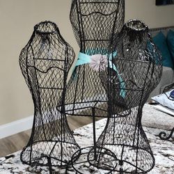 Set Of 3 Wire Dress Forms