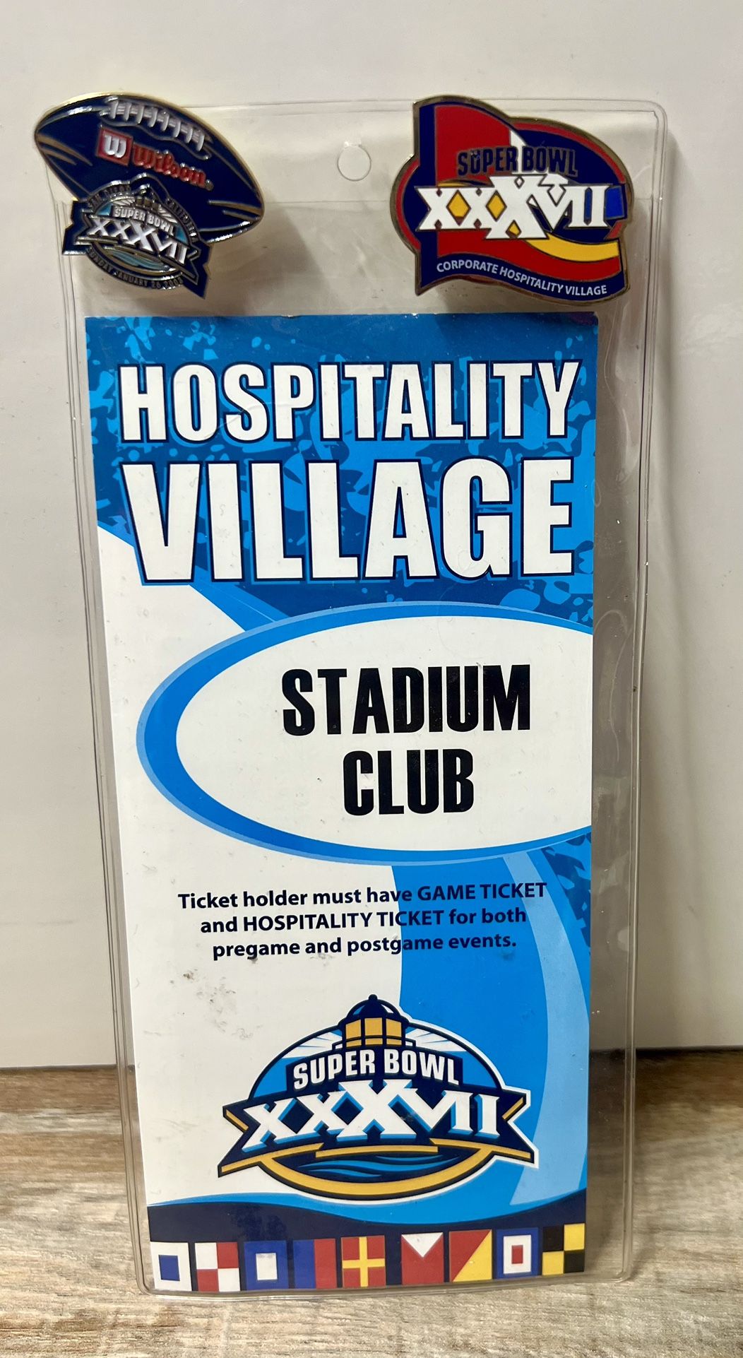 2003 NFL Super Bowl XXXVII (37) Club Level Ticket  Oakland v Tampa Bay 