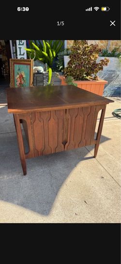 Mid Century solid wood awesome side table 28 1/2 x 28 1/2 21 Tal