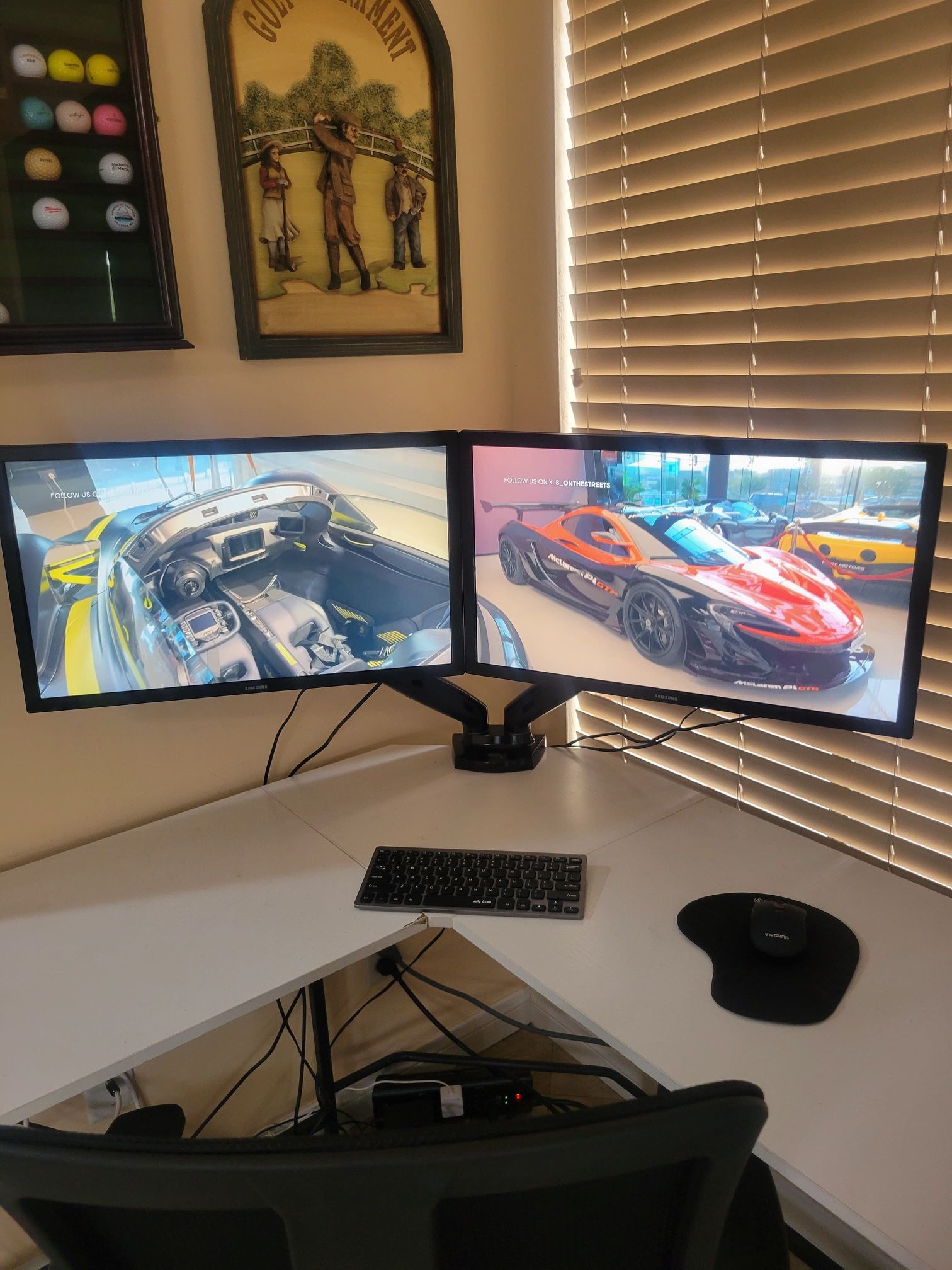(2) Samsung 24"inch Monitors + (1) Dual-Arm Monitor Mount + (2) HDMI cables + (2) Power cords - $125