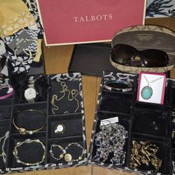 Womans Designer Silk Scarfs, Fossil Watch, Bracelets, Necklace, Rings Various Styles & Metal