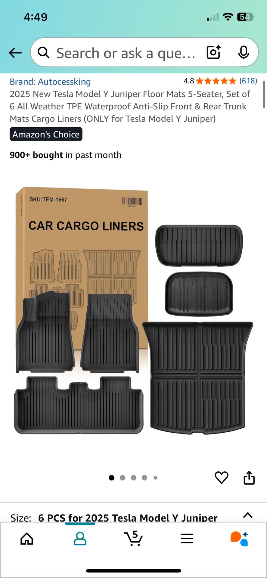 2025 -2026 Tesla Model Y Floor Mats