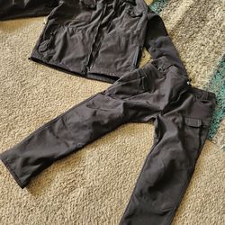 Mens black tactical pants and jacket