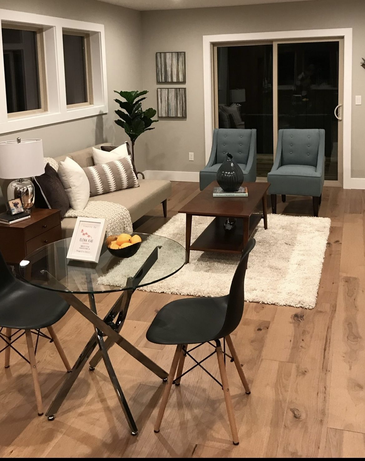 Modern Glass Chrome Bistro Table