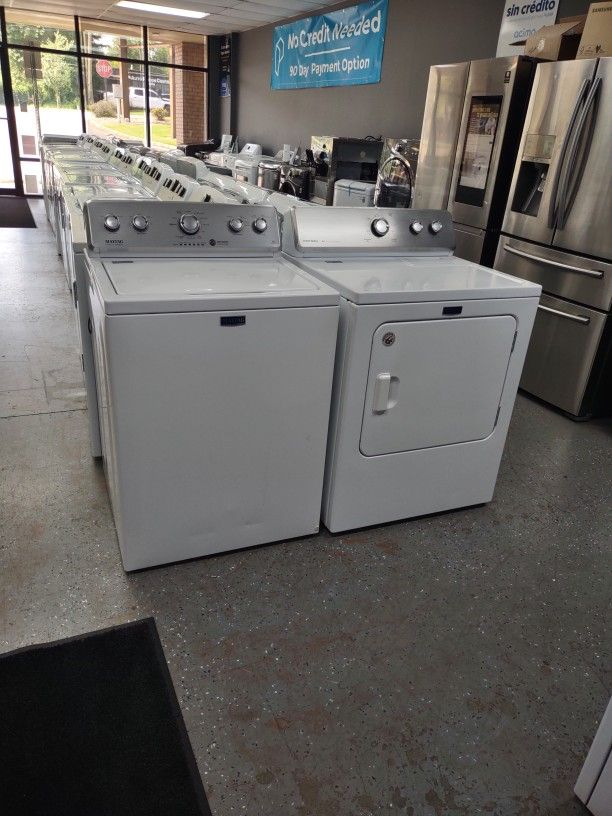 MAYTAG WASHER 4.2 AND DRYER SET POWER WASH HE AUTO SENSING DEEP WATER WASH RINSE OPTIONS