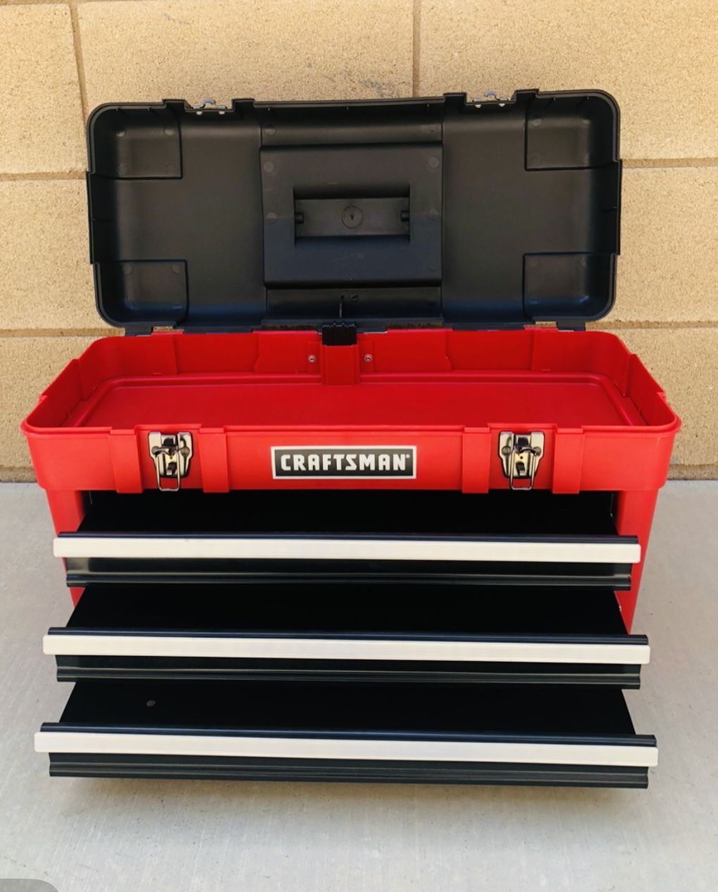 Vintage Craftsman 3 Drawer Hand Carry Tool Chest Box