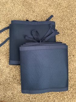 Navy Blue Breathable Crib Liner