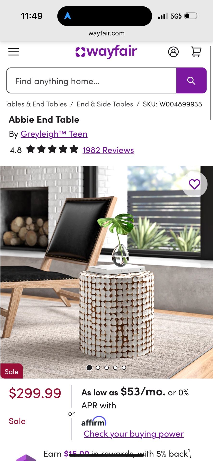 Wayfair Abbie End Table 