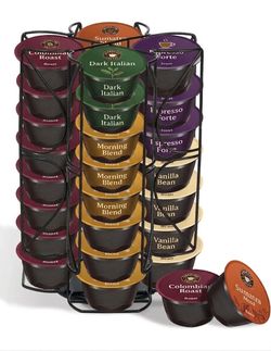 WRINGKIT Coffee Storage Carousel Rack holder for 32 Pod Capacity