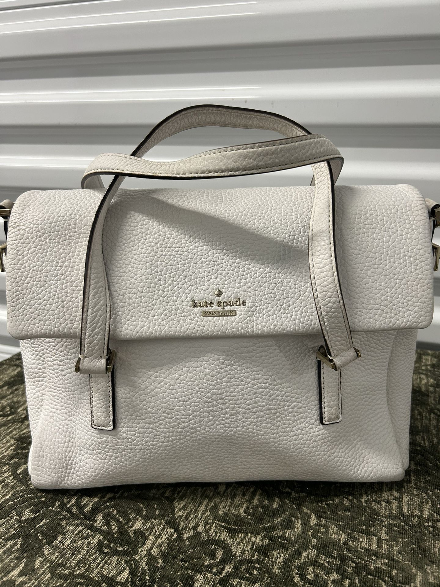 Designer Kate Spade White Leather Handbag