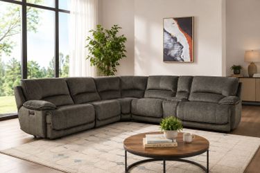 Redding 6-Piece Fabric Power Reclining Sectional with Power Headrest