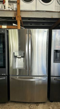 LG 3-Door Refrigerator (French Door Fridge) Stainless Steel - Water Dispenser LED Lighting