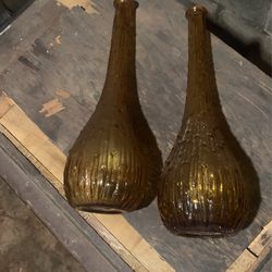 empoli glass genie bottle italian
