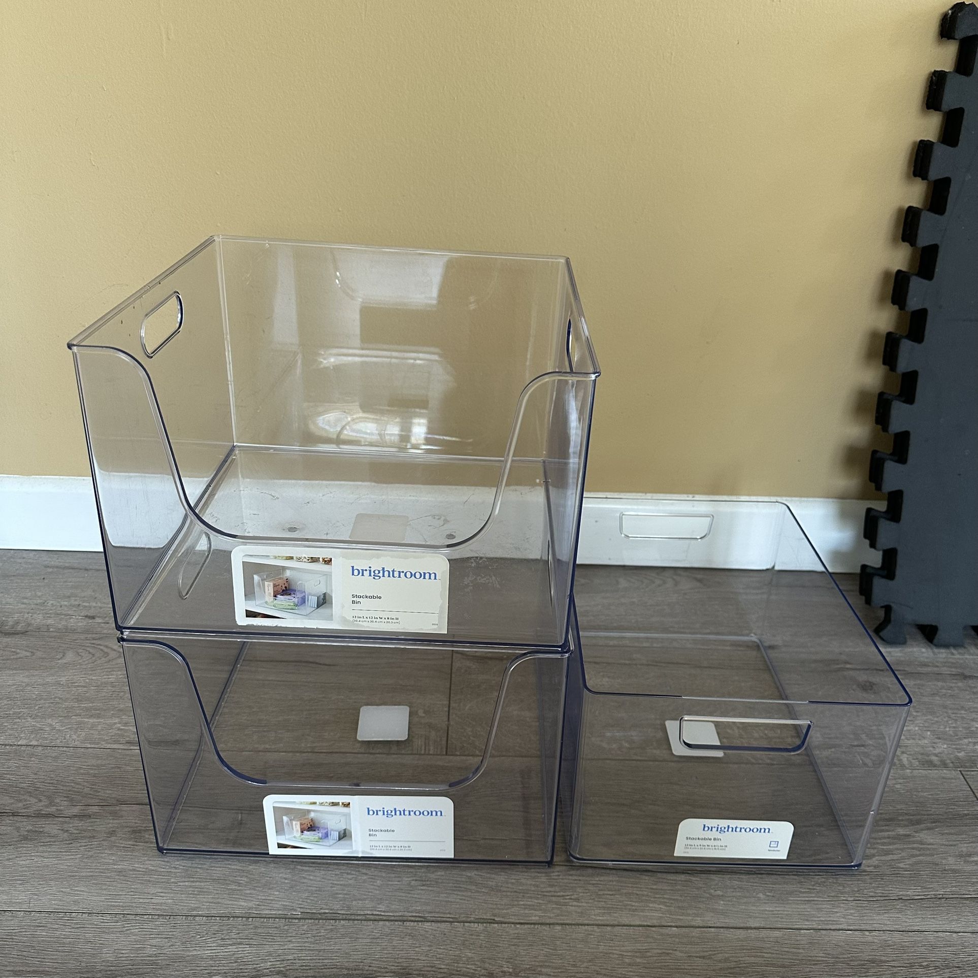 Brightroom Clear Storage Bin Set (3 pieces)