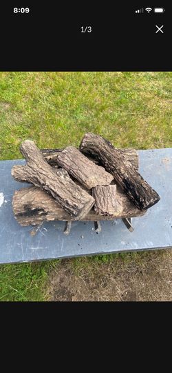 Gas fireplace logs and grate