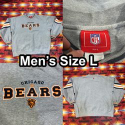 Y2K Chicago Bears NFL Sweater Men’s Size Large Gray Crew Neck Football Fleece