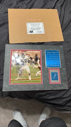 Lawrence Taylor signed poster 1985