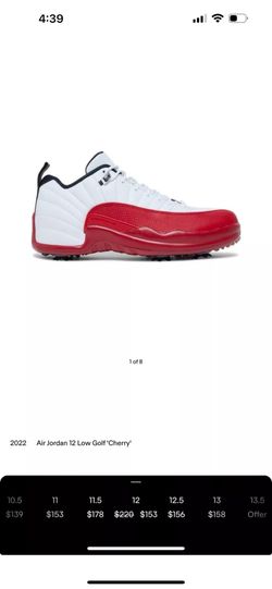 Nike Air Jordan 12 Low Cherry Red Golf Shoe