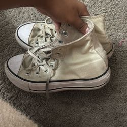 platform white converse size womans 5