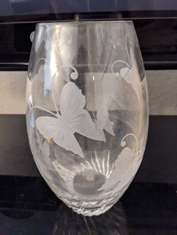 Glass Butterfly Vase