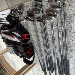 HUGE GOLF SET - GOLF BAGS, STICKS, GLOVES, Etc - TaylorMade Phenom, CALLAWAY GOLF And More! 