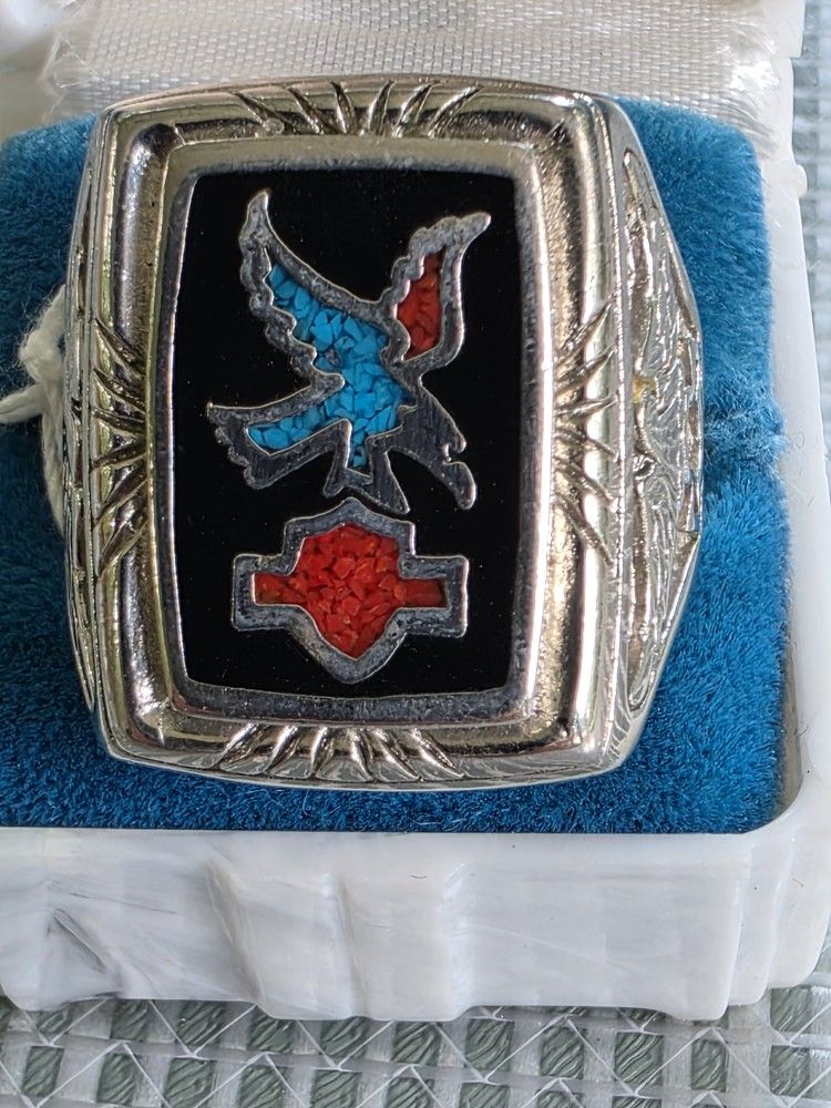 Harley Davidson Sterling Inlay Size 12