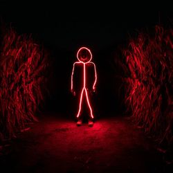 Youth 7-8  glowing stickman costume with gloves