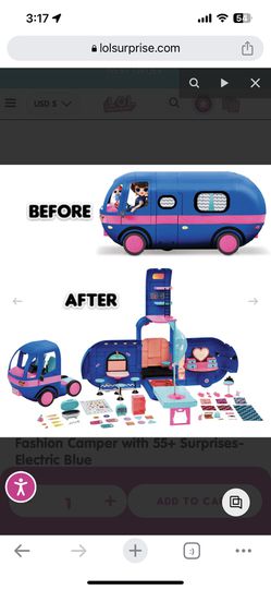 LOL Surprise OMG 4-in-1 Glamper Fashion Camper with 55+ Surprises-Electric  Blue