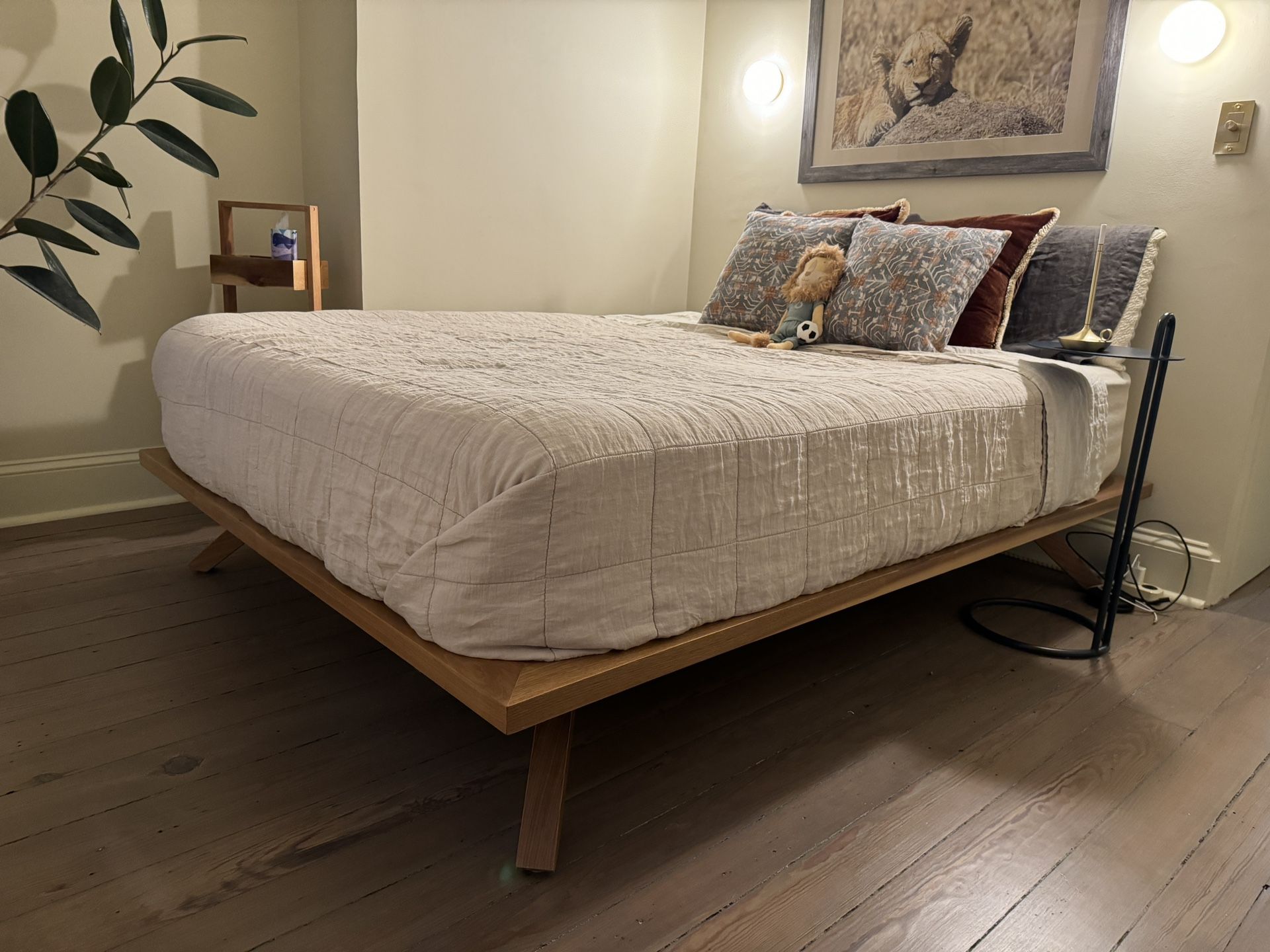 Avocado MidCentury Modern Queen Bed and Mattress for Sale in