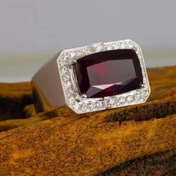 Fashion Luxurious Red Zircon Ring Size 7