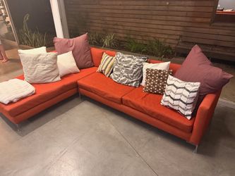 Orange L-Shaped Sectional Sofa - Vita Coach