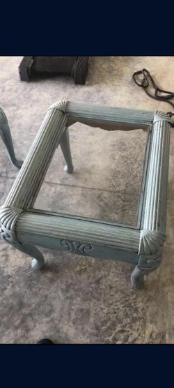 Wooden Table With Glass Top