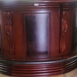 Solid Mahogany Bar And Bar Stools 