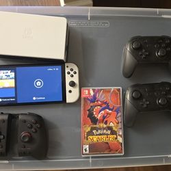 Nintendo Switch OLED, Pro Controllers, Pokémon Scarlet, Hori Joy-cons