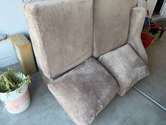 Beige Fabric Sofa with Cushions