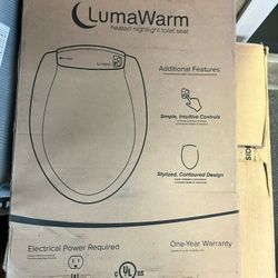 Brondell L60-EW LumaWarm Heated Nightlight Elongated Toilet Seat, White