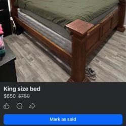 Bed with mattress