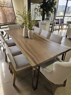 Natural Live Edge Wood Dining Table – One of a Kind!