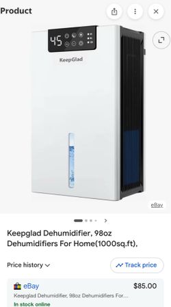 KeepGlad Dehumidifier, 98OZ Dehumidifiers For Home(1000sq.ft), Humidity Display Dehumidifier For Basement Bathroom Bedroom, Auto Shut Off, Washable Fi