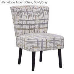 Grafton Penelope Accent Chair, Gold/Grey