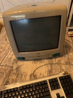Vintage Working 1998 iMac G3 Teal Blue Mac OS W/ Keyboard & Mouseread Descriptio