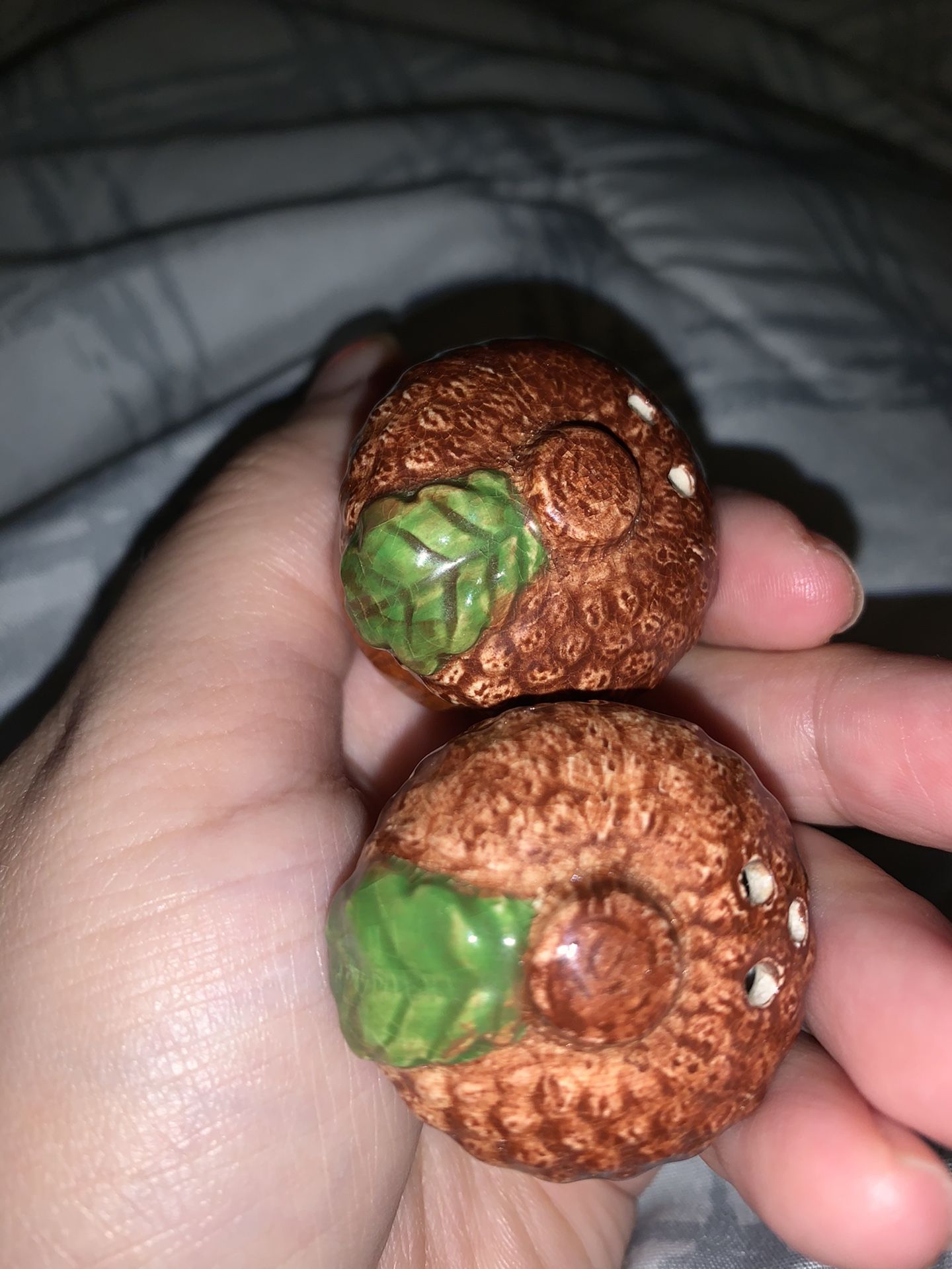 Acorn Vintage Salt And Pepper Shakers