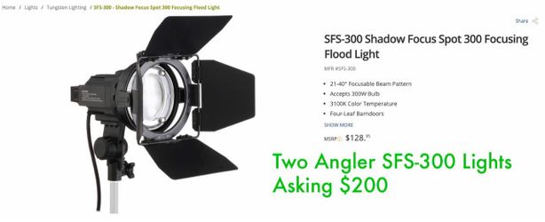 Angler SFS-300 Focusing Flood Light – Set of 2