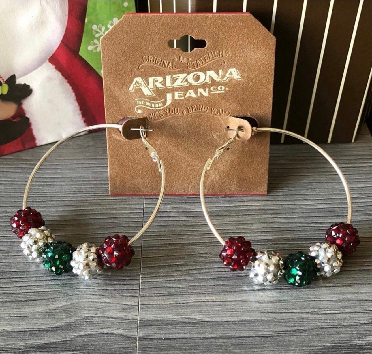 Cute Christmas Themed Hoop Earrings