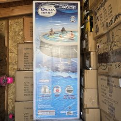 Bestway Fast Set 15’ x 42” Round Inflatable Pool Set