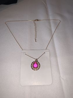 Circle Of Life Birthstone Crystal Pendant w/ Circle Charm Necklace (OCTOBER)