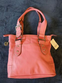 Franco Sarto Coral Pink Genuine Leather Shoulder Bag – Vintage Y2K Style
