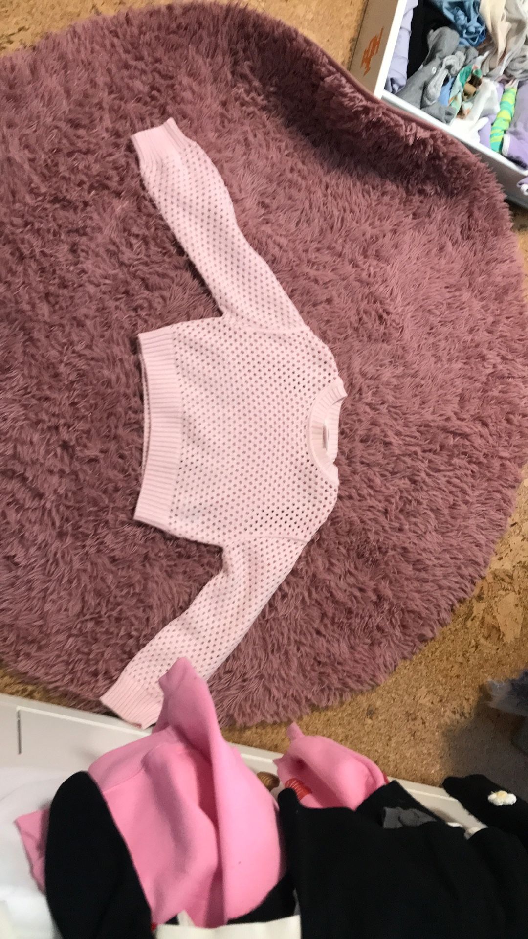 Girls Size 8/10 Knitted Sweater Light Pink From H&M